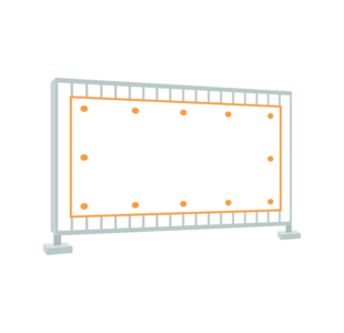 Construction fence banner (Frontlit 510 g/m²)